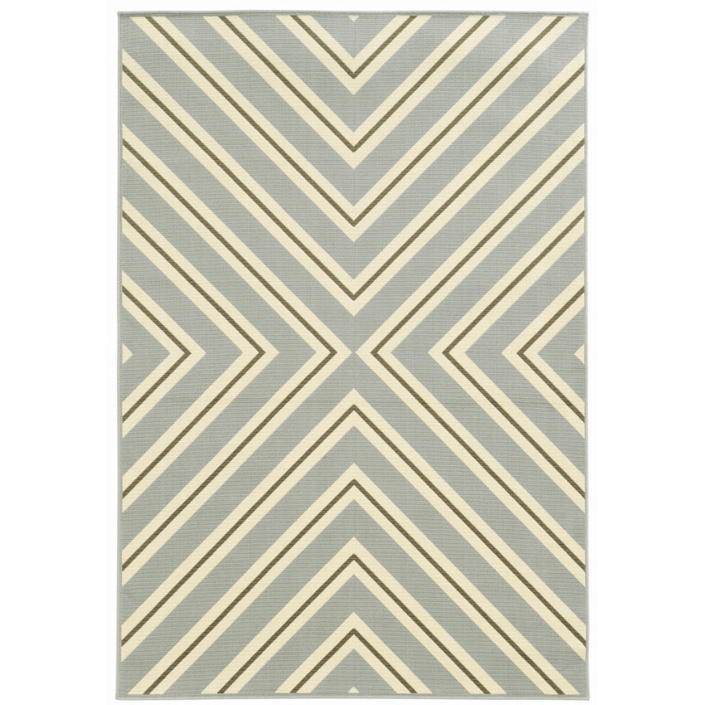 Oriental Weavers Riviera 4589P Transitional/Casual Geometric Polypropylene Indoor/Outdoor Area Rug Grey/ Ivory 8'6" x 13' R4589P259396ST