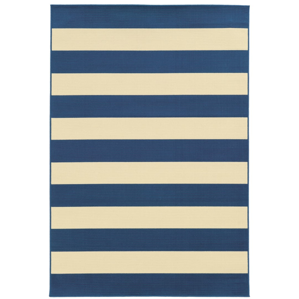 Oriental Weavers Riviera 4768F Nautical & Coastal/Farmhouse Geometric Polypropylene Indoor/Outdoor Area Rug Blue/ Ivory 8'6" x 13' R4768F259396ST