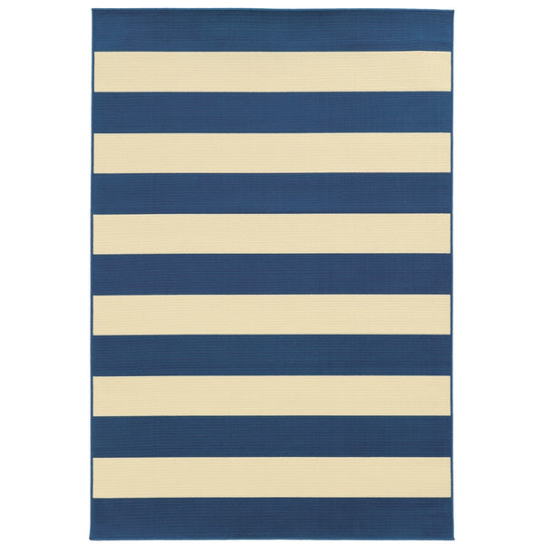 Oriental Weavers Riviera 4768F Nautical & Coastal/Farmhouse Geometric Polypropylene Indoor/Outdoor Area Rug Blue/ Ivory 8'6" x 13' R4768F259396ST