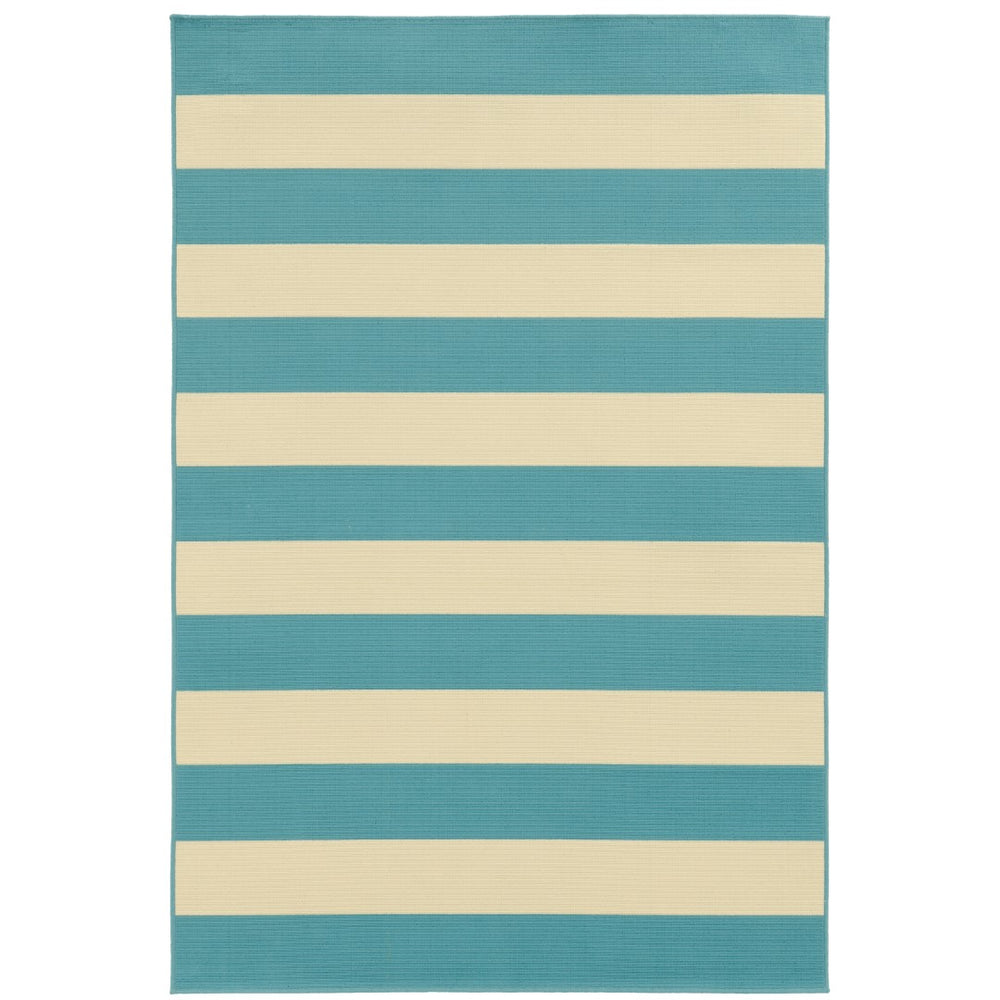 Oriental Weavers Riviera 4768G Nautical & Coastal/Farmhouse Geometric Polypropylene Indoor/Outdoor Area Rug Blue/ Ivory 8'6" x 13' R4768G259396ST