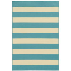 Oriental Weavers Riviera 4768G Nautical & Coastal/Farmhouse Geometric Polypropylene Indoor/Outdoor Area Rug Blue/ Ivory 8'6" x 13' R4768G259396ST