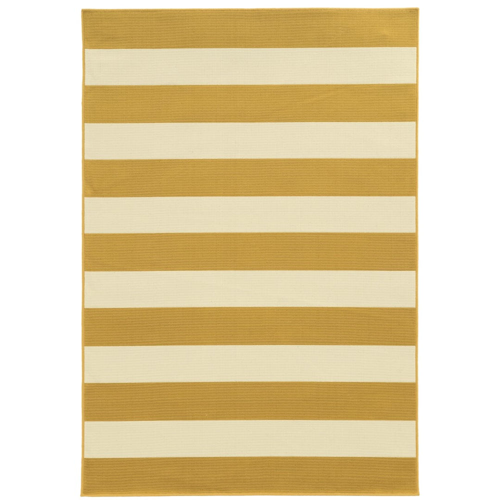 Oriental Weavers Riviera 4768K Nautical & Coastal/Farmhouse Geometric Polypropylene Indoor/Outdoor Area Rug Gold/ Ivory 8'6" x 13' R4768K259396ST