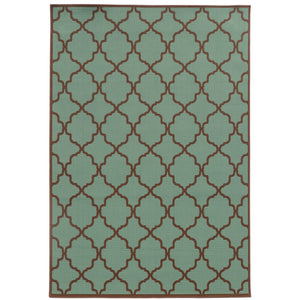 Oriental Weavers Riviera 4770A Moroccan/Casual Geometric Polypropylene Indoor/Outdoor Area Rug Blue/ Brown 8'6" x 13' R4770A259396ST