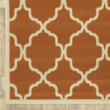 Oriental Weavers Riviera 4770D Moroccan/Casual Geometric Polypropylene Indoor/Outdoor Area Rug Orange/ Ivory 8'6" x 13' R4770D259396ST