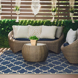 Oriental Weavers Riviera 4770L Moroccan/Casual Geometric Polypropylene Indoor/Outdoor Area Rug Blue/ Ivory 8'6" x 13' R4770L259396ST