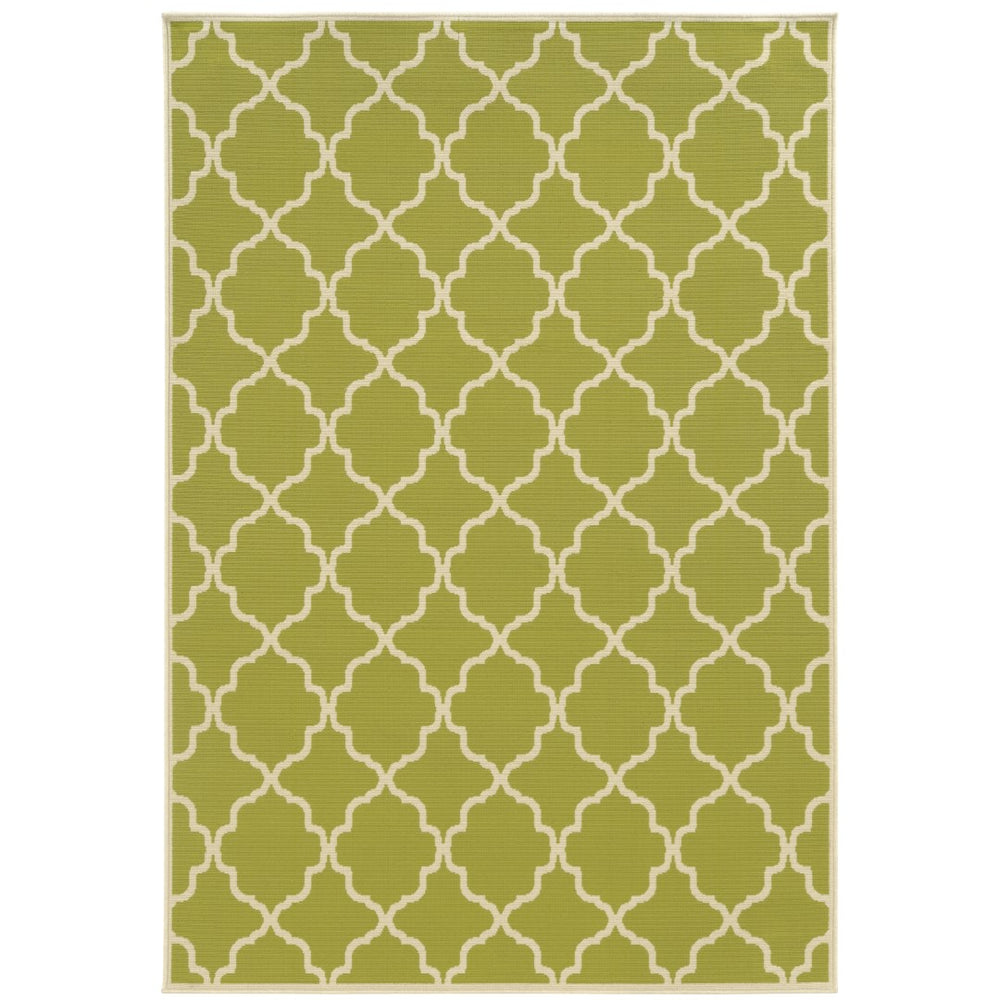 Oriental Weavers Riviera 4770M Moroccan/Casual Geometric Polypropylene Indoor/Outdoor Area Rug Green/ Ivory 8'6" x 13' R4770M259396ST