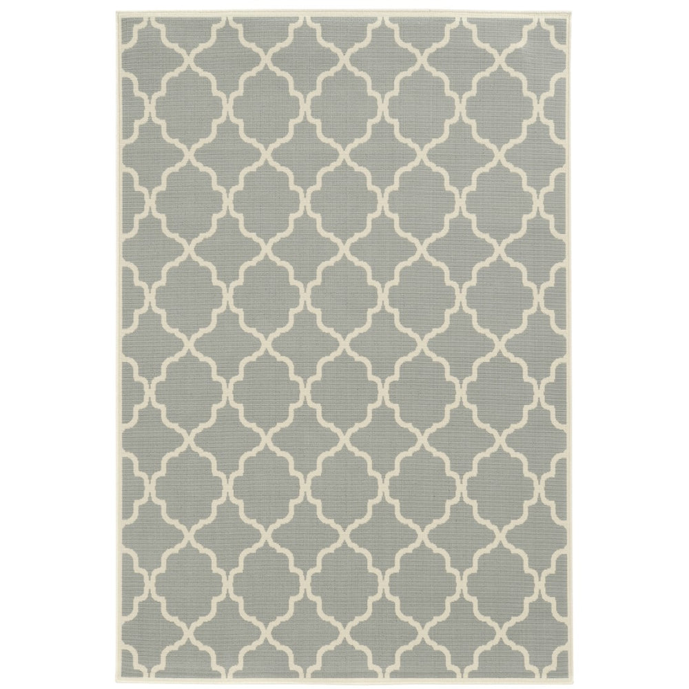 Oriental Weavers Riviera 4770Y Moroccan/Casual Geometric Polypropylene Indoor/Outdoor Area Rug Grey/ Ivory 8'6" x 13' R4770Y259396ST