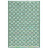 Oriental Weavers Riviera 4771E Transitional/Casual Geometric Polypropylene Indoor/Outdoor Area Rug Blue/ Ivory 8'6" x 13' R4771E259396ST