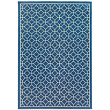 Oriental Weavers Riviera 4771G Transitional/Casual Geometric Polypropylene Indoor/Outdoor Area Rug Blue/ Ivory 8'6" x 13' R4771G259396ST