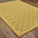 Oriental Weavers Riviera 4771H Transitional/Casual Geometric Polypropylene Indoor/Outdoor Area Rug Gold/ Ivory 8'6" x 13' R4771H259396ST