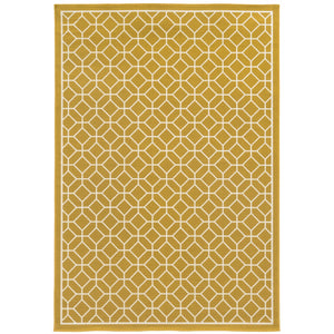 Oriental Weavers Riviera 4771H Transitional/Casual Geometric Polypropylene Indoor/Outdoor Area Rug Gold/ Ivory 8'6" x 13' R4771H259396ST