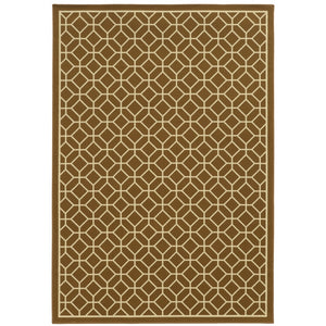 Oriental Weavers Riviera 4771L Transitional/Casual Geometric Polypropylene Indoor/Outdoor Area Rug Brown/ Ivory 8'6" x 13' R4771L259396ST