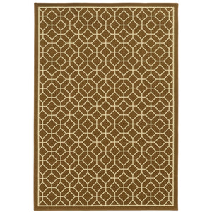 Oriental Weavers Riviera 4771L Transitional/Casual Geometric Polypropylene Indoor/Outdoor Area Rug Brown/ Ivory 8'6" x 13' R4771L259396ST