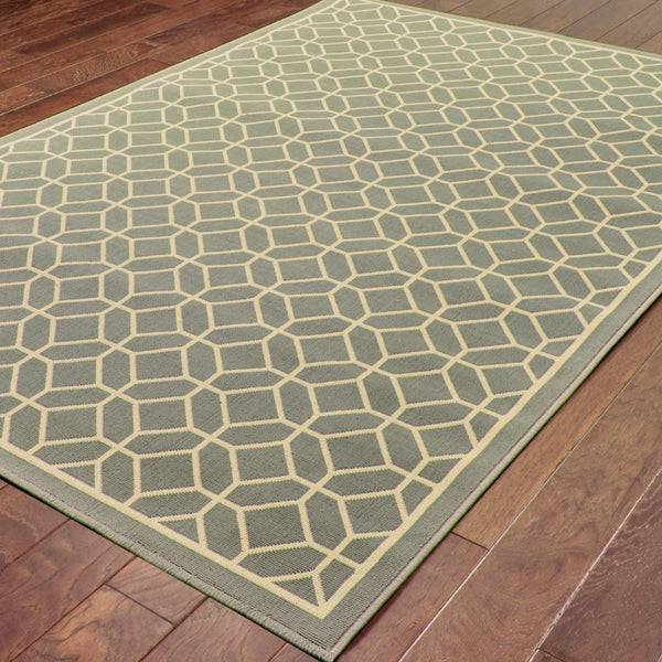 Oriental Weavers Riviera 4771M Transitional/Casual Geometric Polypropylene Indoor/Outdoor Area Rug Grey/ Ivory 8'6" x 13' R4771M259396ST