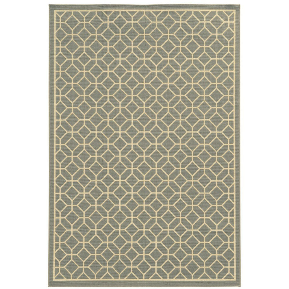 Oriental Weavers Riviera 4771M Transitional/Casual Geometric Polypropylene Indoor/Outdoor Area Rug Grey/ Ivory 8'6" x 13' R4771M259396ST