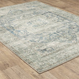 Oriental Weavers Savoy 28102 Traditional/Vintage Medallion Polyester Indoor Area Rug Grey/ Blue 7'8" x 10' S28102240305ST