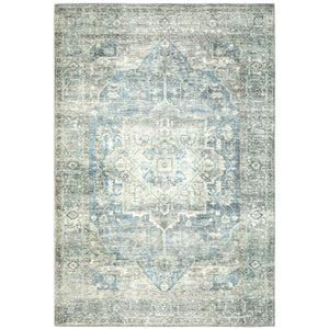 Oriental Weavers Savoy 28102 Traditional/Vintage Medallion Polyester Indoor Area Rug Grey/ Blue 7'8" x 10' S28102240305ST