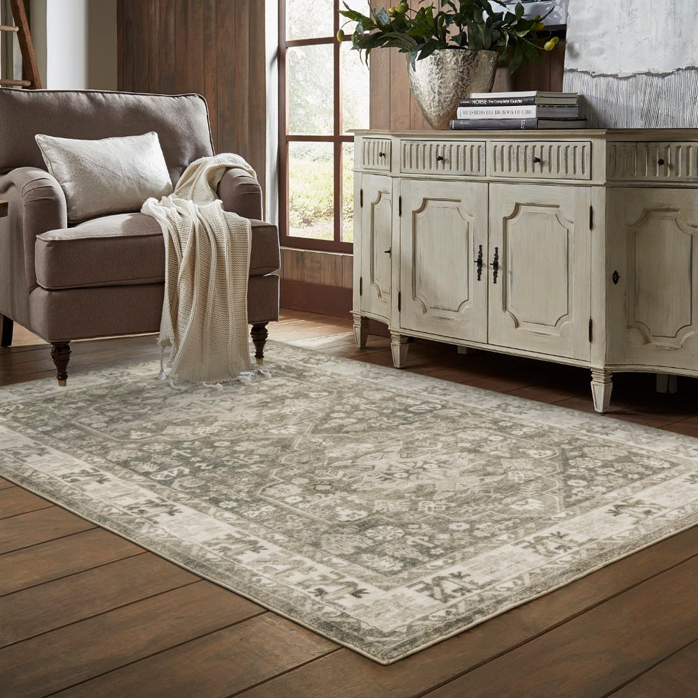 Oriental Weavers Savoy 28105 Traditional/Vintage Oriental Polyester Indoor Area Rug Charcoal/ Ivory 7'8" x 10' S28105240305ST