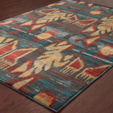 Oriental Weavers Sedona 4378H Tribal/Global Abstract Nylon, Polypropylene Indoor Area Rug Blue/ Gold 7'10" x 10'10" S4378H240330ST