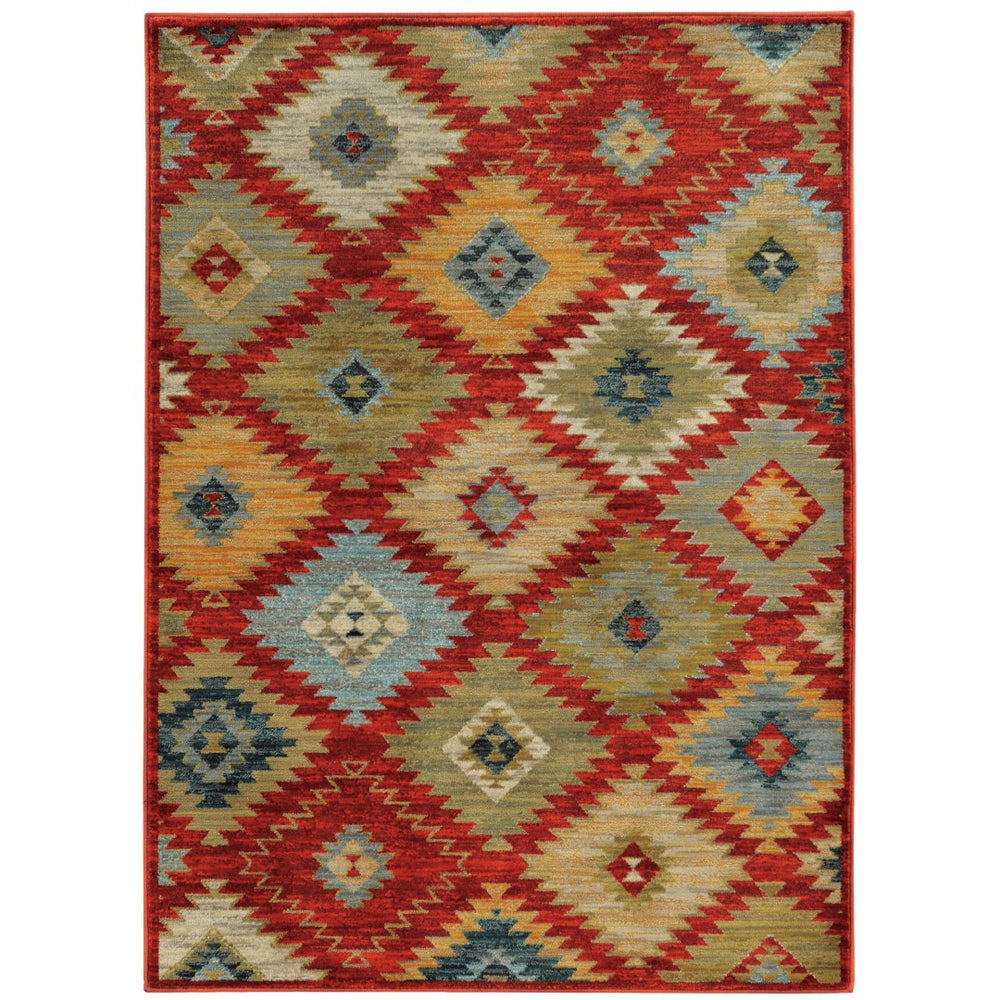 Oriental Weavers Sedona 5936D Southwestern/Global Geometric Nylon, Polypropylene Indoor Area Rug Red/ Multi 9'10" x 12'10" S5936D300390ST