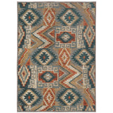 Oriental Weavers Sedona 5937D Southwestern/Global Geometric Nylon, Polypropylene Indoor Area Rug Blue/ Multi 9'10" x 12'10" S5937D300390ST