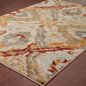 Oriental Weavers Sedona 6357A Transitional/Global Abstract Nylon, Polypropylene Indoor Area Rug Beige/ Orange 9'10" x 12'10" S6357A300390ST