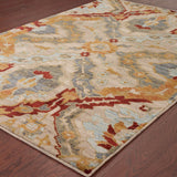 Oriental Weavers Sedona 6357A Transitional/Global Abstract Nylon, Polypropylene Indoor Area Rug Beige/ Orange 9'10" x 12'10" S6357A300390ST