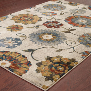 Oriental Weavers Sedona 6361A Contemporary/ Floral Nylon, Polypropylene Indoor Area Rug Ivory/ Multi 9'10" x 12'10" S6361A300390ST