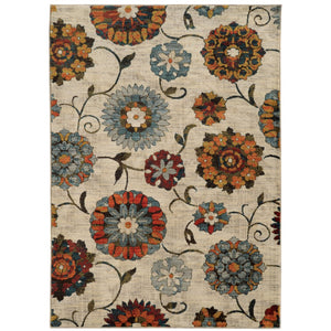 Oriental Weavers Sedona 6361A Contemporary/ Floral Nylon, Polypropylene Indoor Area Rug Ivory/ Multi 9'10" x 12'10" S6361A300390ST
