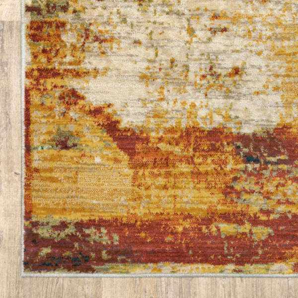 Oriental Weavers Sedona 6365A Contemporary/Industrial Abstract Nylon, Polypropylene Indoor Area Rug Blue/ Red 9'10" x 12'10" S6365A300390ST