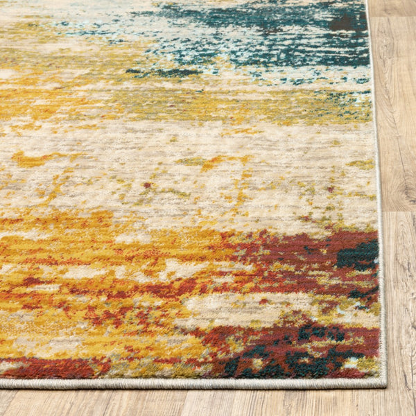 Oriental Weavers Sedona 6365A Contemporary/Industrial Abstract Nylon, Polypropylene Indoor Area Rug Blue/ Red 9'10" x 12'10" S6365A300390ST