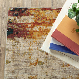 Oriental Weavers Sedona 6365A Contemporary/Industrial Abstract Nylon, Polypropylene Indoor Area Rug Blue/ Red 9'10" x 12'10" S6365A300390ST