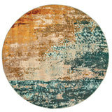 Oriental Weavers Sedona 6365A Contemporary/Industrial Abstract Nylon, Polypropylene Indoor Area Rug Blue/ Red 7'10" Round S6365A240RDST