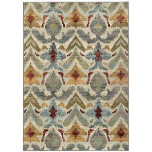 Oriental Weavers Sedona 6371C Transitional/Global Abstract Nylon, Polypropylene Indoor Area Rug Ivory/ Grey 9'10" x 12'10" S6371C300390ST