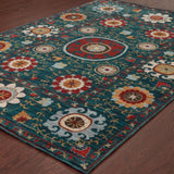 Oriental Weavers Sedona 6408B Bohemian/Global Floral Nylon, Polypropylene Indoor Area Rug Blue/ Multi 9'10" x 12'10" S6408B300390ST