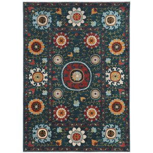 Oriental Weavers Sedona 6408B Bohemian/Global Floral Nylon, Polypropylene Indoor Area Rug Blue/ Multi 9'10" x 12'10" S6408B300390ST