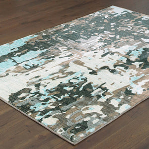 Oriental Weavers Sedona 8957G Contemporary/Industrial Abstract Nylon, Polypropylene Indoor Area Rug Grey/ Blue 9'10" x 12'10" S8957G300390ST