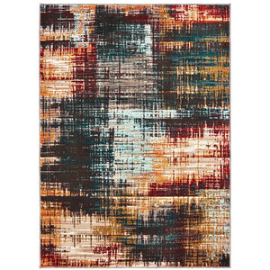 Oriental Weavers Sedona 9584A Contemporary/Industrial Abstract Nylon, Polypropylene Indoor Area Rug Blue/ Gold 9'10" x 12'10" S9584A300390ST