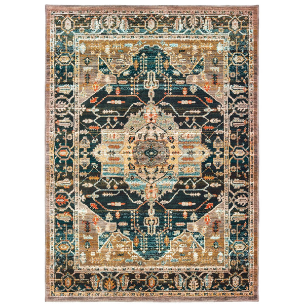 Oriental Weavers Sedona 9592B Bohemian/Global Oriental Nylon, Polypropylene Indoor Area Rug Blue/ Gold 9'10" x 12'10" S9592B300390ST