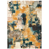 Oriental Weavers Sedona 9593A Contemporary/Industrial Abstract Nylon, Polypropylene Indoor Area Rug Blue/ Gold 9'10" x 12'10" S9593A300390ST