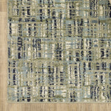 Oriental Weavers Seneca SE01A Industrial/Contemporary Striped Polypropylene Indoor Area Rug Green/ Blue 9'10" x 12'10" SSE01A300390ST