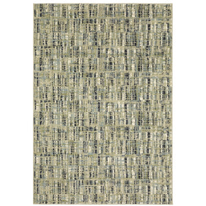 Oriental Weavers Seneca SE01A Industrial/Contemporary Striped Polypropylene Indoor Area Rug Green/ Blue 9'10" x 12'10" SSE01A300390ST