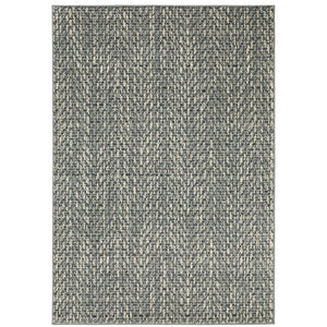 Oriental Weavers Seneca SE02A Industrial/Contemporary Tweed Polypropylene Indoor Area Rug Blue/ Ivory 9'10" x 12'10" SSE02A300390ST