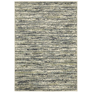 Oriental Weavers Seneca SE04A Industrial/Contemporary Striped Polypropylene Indoor Area Rug Blue/ Green 9'10" x 12'10" SSE04A300390ST