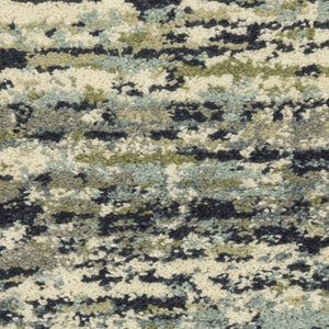 Oriental Weavers Seneca SE04A Industrial/Contemporary Striped Polypropylene Indoor Area Rug Blue/ Green 9'10" x 12'10" SSE04A300390ST