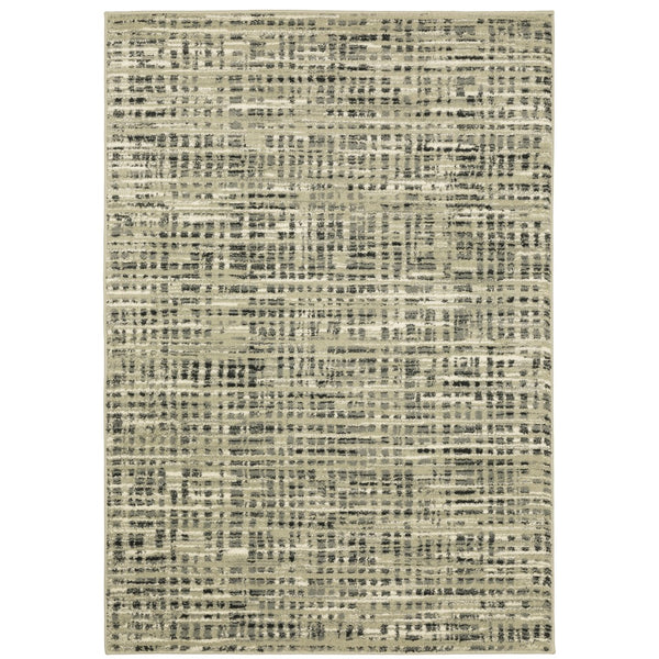 Oriental Weavers Seneca SE05A Industrial/Contemporary Abstract Polypropylene Indoor Area Rug Beige/ Grey 9'10" x 12'10" SSE05A300390ST
