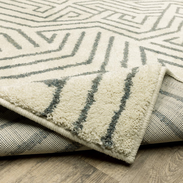 Oriental Weavers Seneca SE08A Modern & Contemporary/Transitional Geometric Polypropylene Indoor Area Rug Beige/ Grey 9'10" x 12'10" SSE08A300390ST
