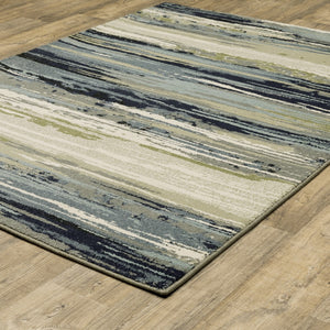 Oriental Weavers Seneca SE09A Modern & Contemporary/Industrial Abstract Polypropylene Indoor Area Rug Blue/ Green 9'10" x 12'10" SSE09A300390ST
