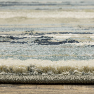 Oriental Weavers Seneca SE09A Modern & Contemporary/Industrial Abstract Polypropylene Indoor Area Rug Blue/ Green 9'10" x 12'10" SSE09A300390ST