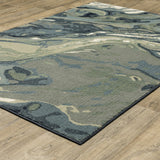 Oriental Weavers Seneca SE10A Industrial/Contemporary Abstract Polypropylene Indoor Area Rug Blue/ Sage 9'10" x 12'10" SSE10A300390ST